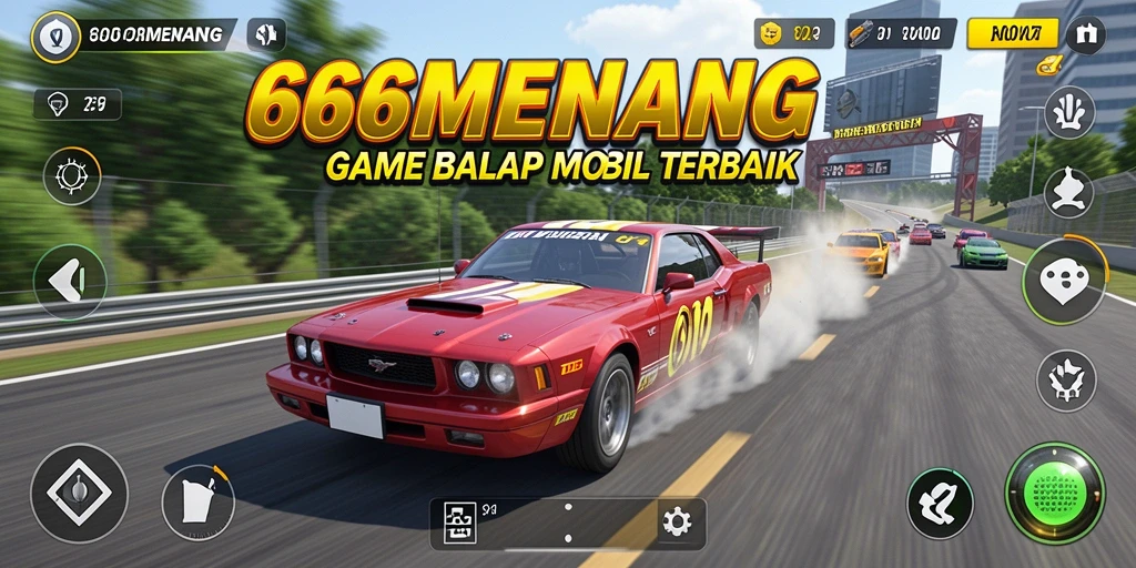 Tampilan gameplay 666MENANG dengan balap mobil yang seru dan penuh kecepatan.