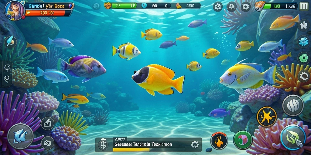 Tampilan gameplay seru Tembak Ikan di API77.