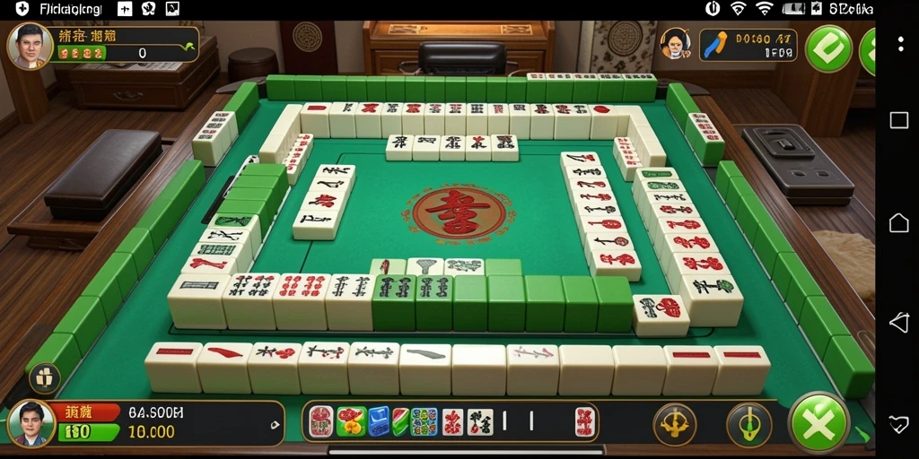 Screenshot utama F7F7 menunjukkan gameplay Mahjong yang seru.