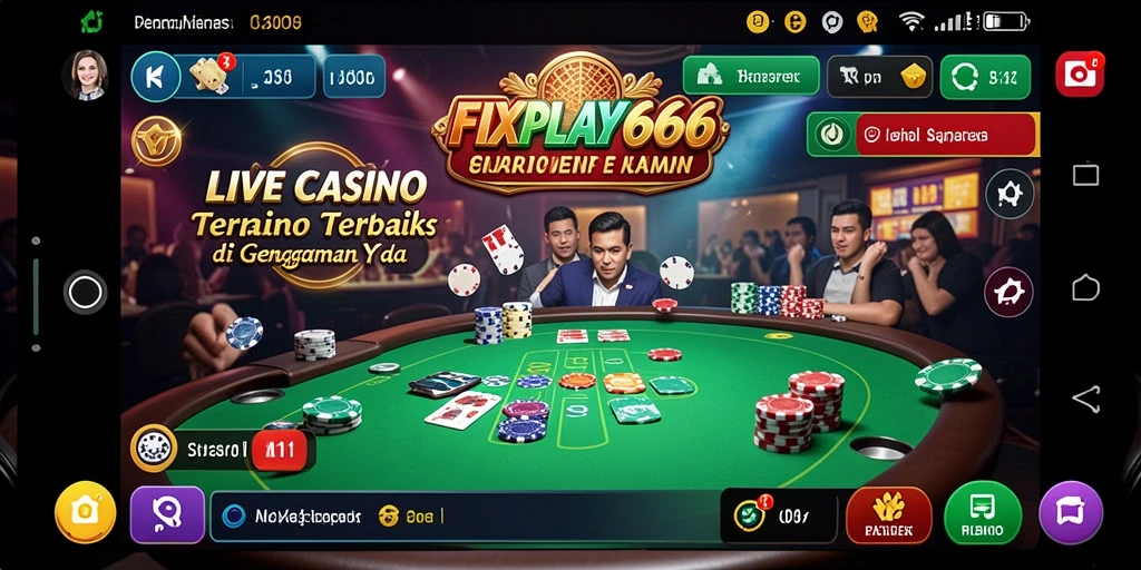 Tampilan gameplay menarik dari aplikasi Live Casino FIXPLAY666.