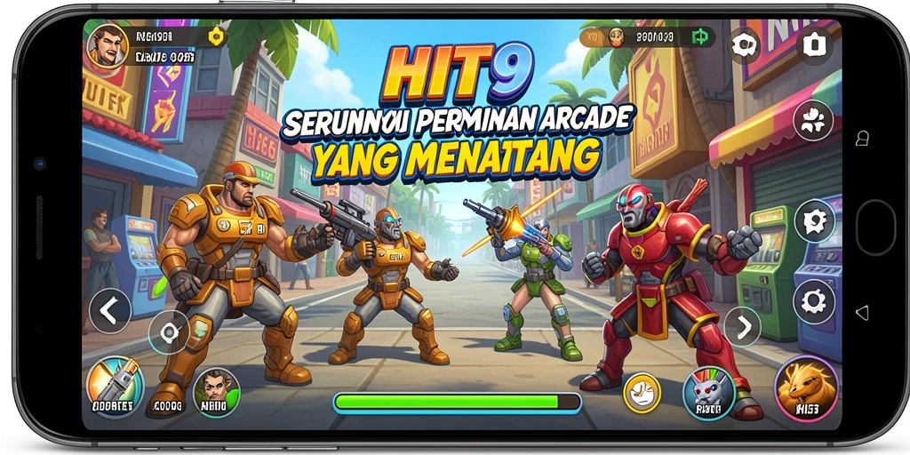 Tangkapan layar gameplay HIT9 menampilkan aksi seru dalam permainan Arcade.