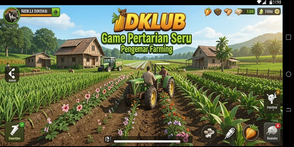 Gameplay <strong>IDKLUB</strong> menampilkan aktivitas pertanian yang seru dan interaktif.