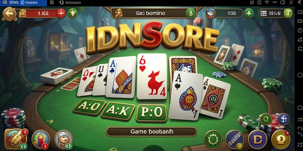 Tampilan gameplay seru dalam permainan Domino IDNSCORE.
