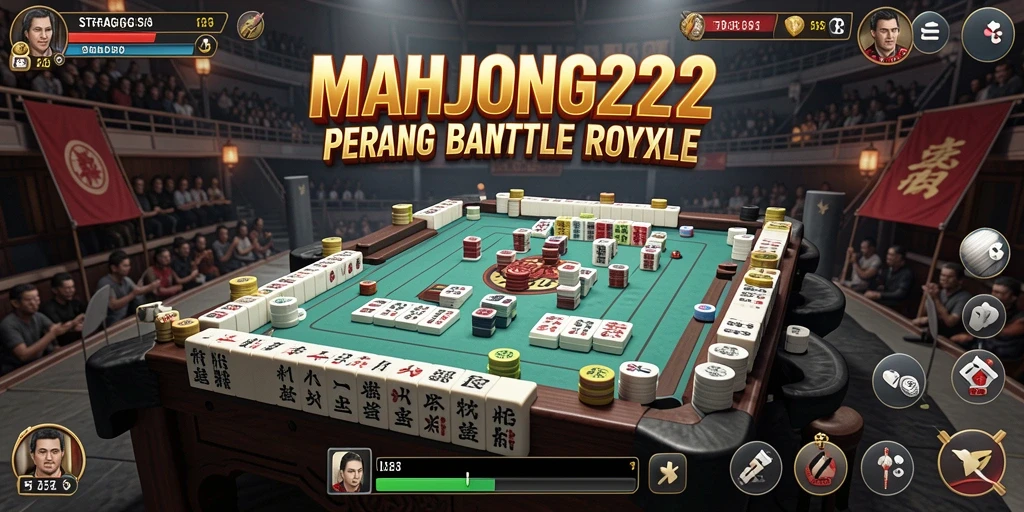 Screenshot gameplay MAHJONG222 menampilkan aksi seru dalam pertempuran Battle Royale.