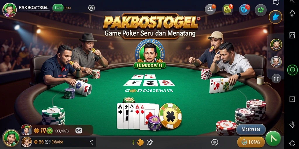 Tangkapan layar gameplay PAKBOSTOGEL yang menarik saat bermain Poker.