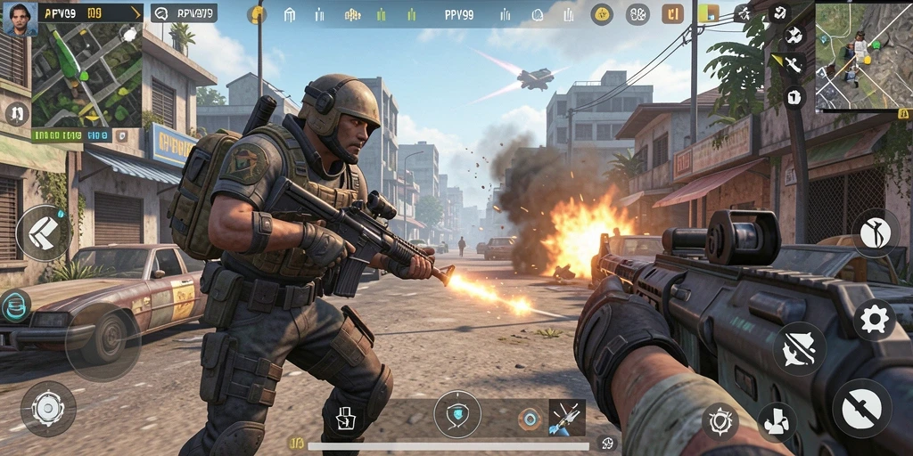 Tangkapan layar gameplay menampilkan aksi seru dalam PPV99.