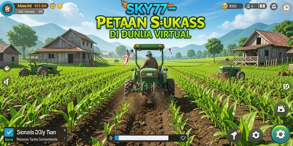 Tampilan menarik dan seru dari gameplay Farming di SKY77.