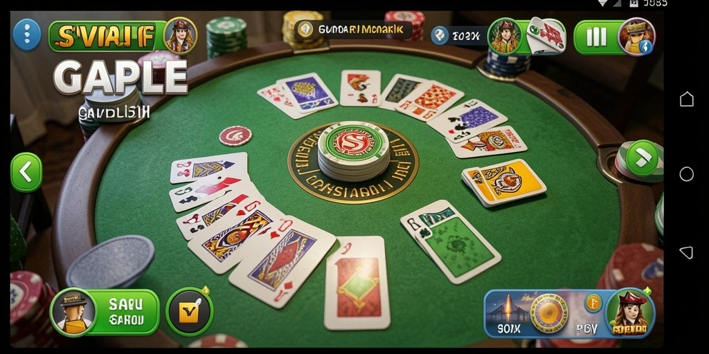 Tampilan gameplay seru dari SVIP1 yang menggambarkan serunya bermain Gaple.