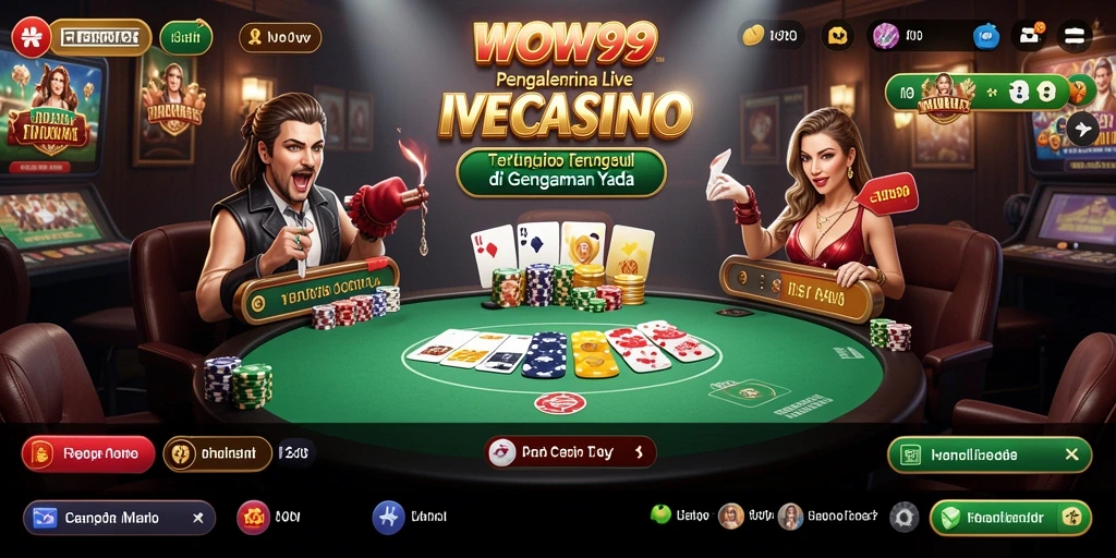 Tampilan menarik dari gameplay Live Casino WOW99 yang mendebarkan.