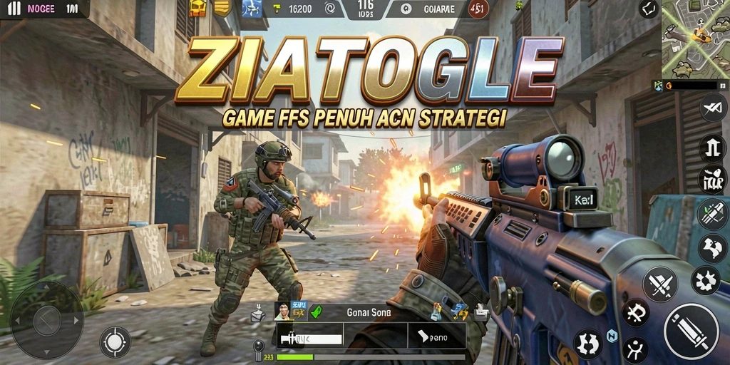 Gameplay ZIATOGEL: aksi tembak-menembak yang menegangkan.